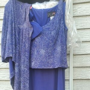 ALE Blue Beaded Dress with Jacket